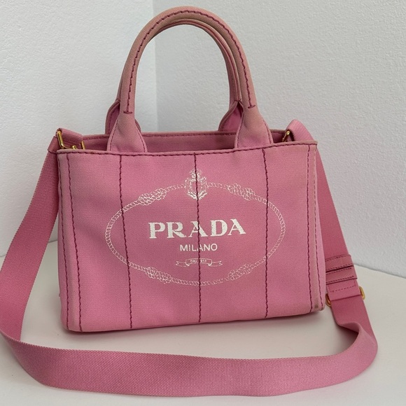 💯Authentic Prada  Canapa Pink Tote Bag🍀 - Picture 1 of 16
